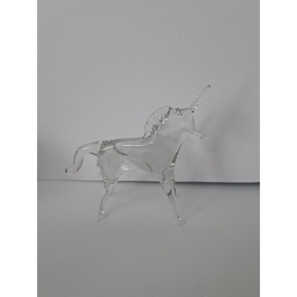 Handmade Clear And Green Glass Horse‎ Trojan-Look 4" Tall - Picture 4 of 7